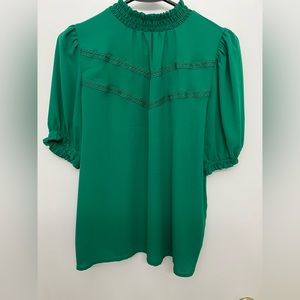 **SOLD**NWOT: LOFT High Neck Puff Sleeve Blouse, Sz S